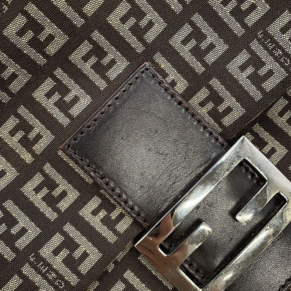 Fendi Shoulder Bag Zucchino Mamma Bucket Canvas Leather Zucca — view 9