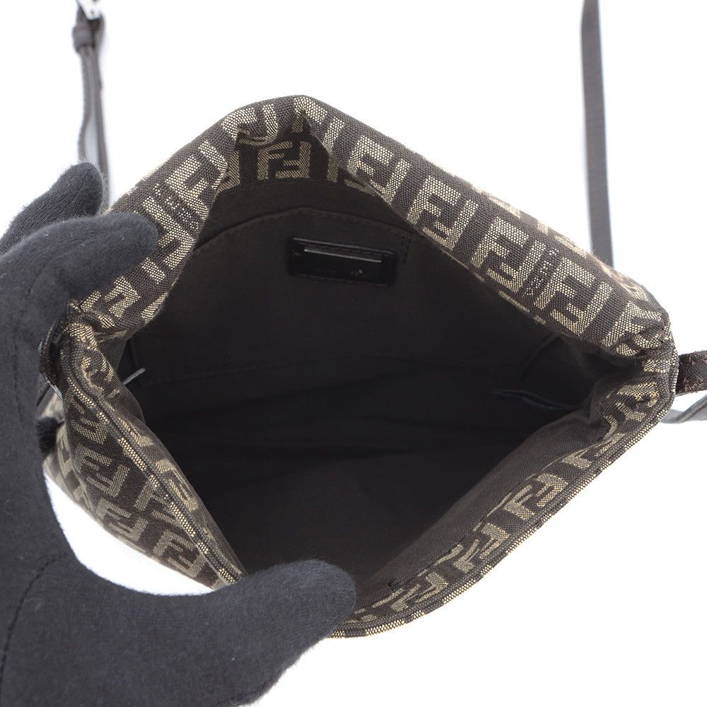 Fendi Shoulder Bag Zucchino Mamma Bucket Canvas Leather Zucca — view 6