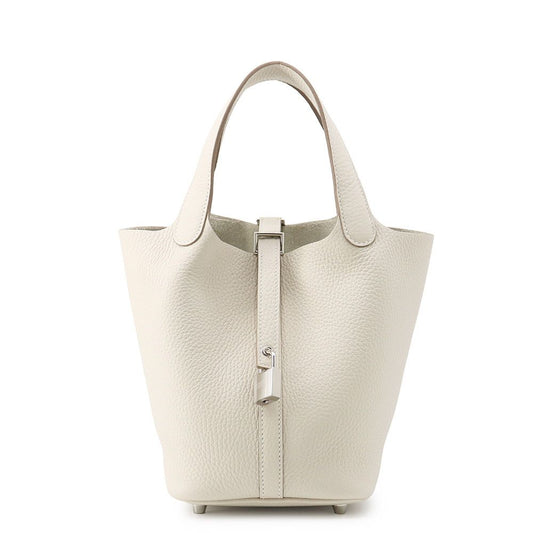 Hermes Handbag Picotin Lock PM Cles Silver Taurillon Clemence