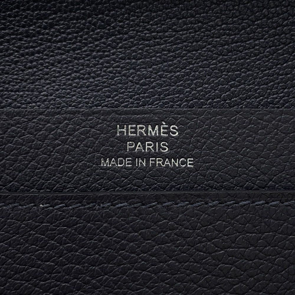 Hermes Card Case Canvas Silver Ever Color Business Holder — view 5