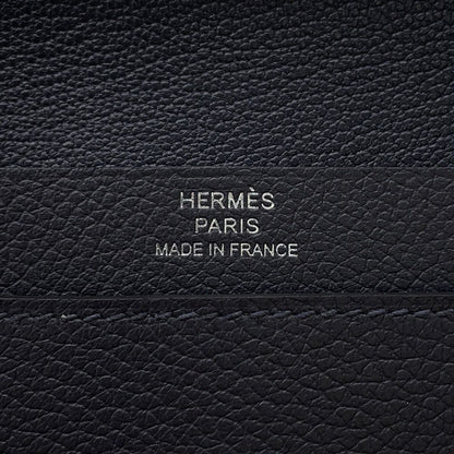 Hermes Card Case Canvas Silver Ever Color Business Holder — view 5