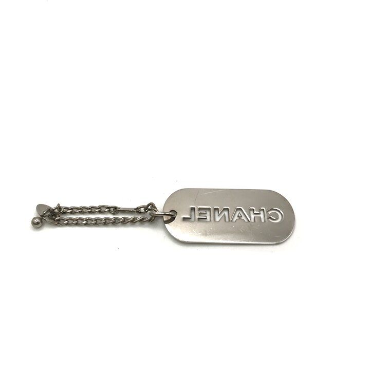 Chanel Logo Silver Plate Bag Charm Key Holder — view 2