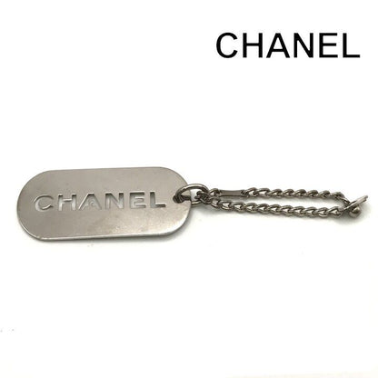 Chanel Logo Silver Plate Bag Charm Key Holder