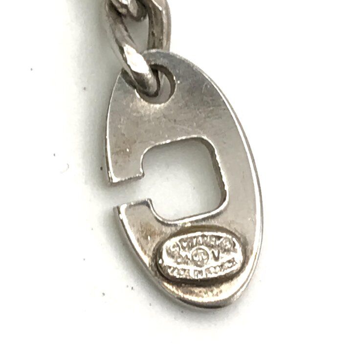 Chanel Logo Silver Plate Bag Charm Key Holder — view 6