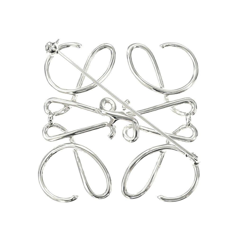 Loewe Anagram Brooch Metal Palladium Silver — view 2