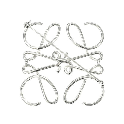 Loewe Anagram Brooch Metal Palladium Silver — view 2