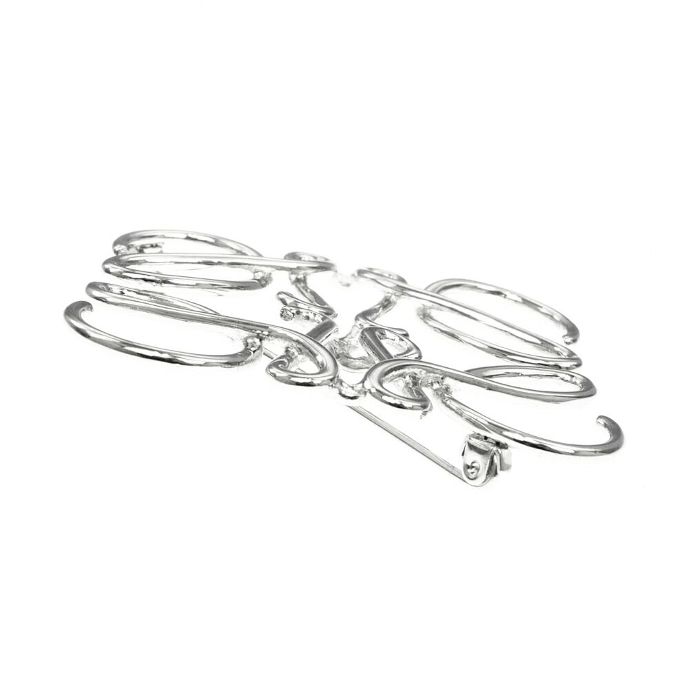 Loewe Anagram Brooch Metal Palladium Silver — view 3