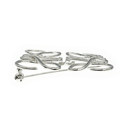 Loewe Anagram Brooch Metal Palladium Silver — view 5
