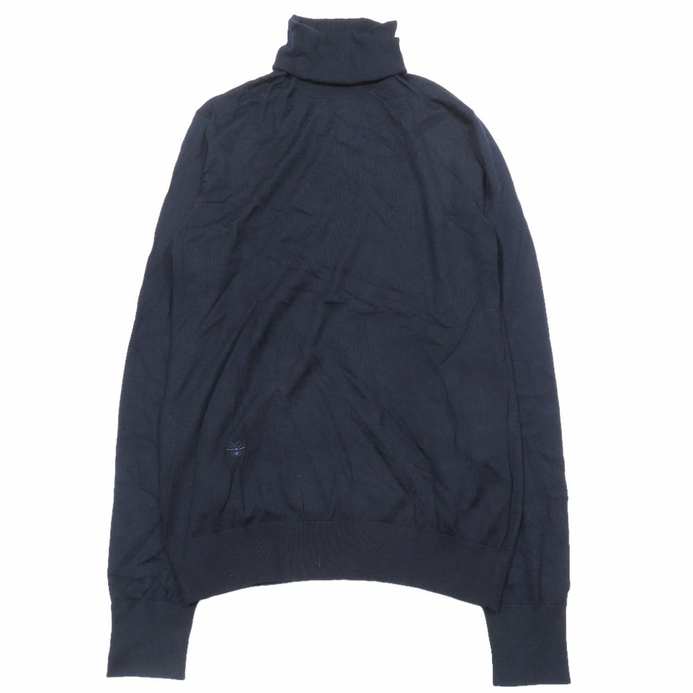 Dior Ji Ta Tole Knit Bee Embroidery Top XS Navy Second Sweater
