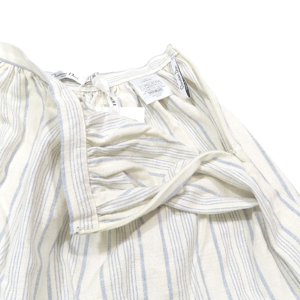 Dior hmmdio le Vinegarto Skirt Long Cotton Silk 38 White Blue LadySecond — view 3