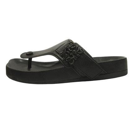 Loewe Ease Sandal Shu-z Shoes Anagram hmm to Leather 35 Black LadySecond — view 2