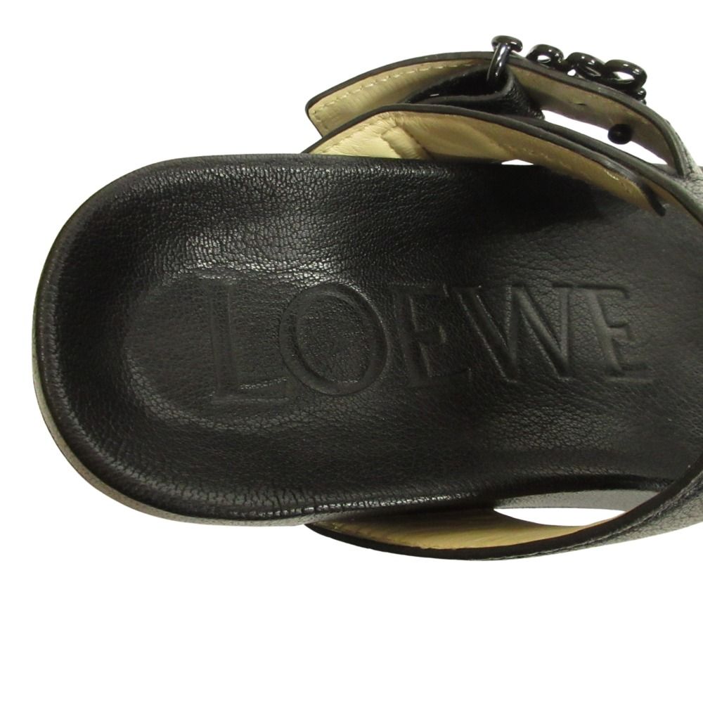 Loewe Ease Sandal Shu-z Shoes Anagram hmm to Leather 35 Black LadySecond — view 8