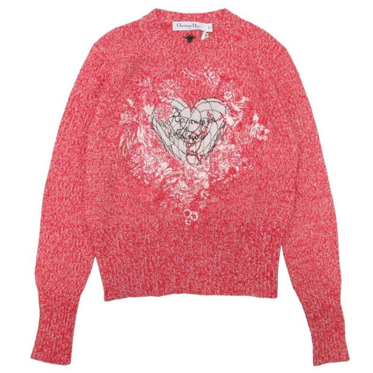 Dior hmmdio le Amour hmmjiknit Heart Embroidery Sweater To 38 Red LadySecond