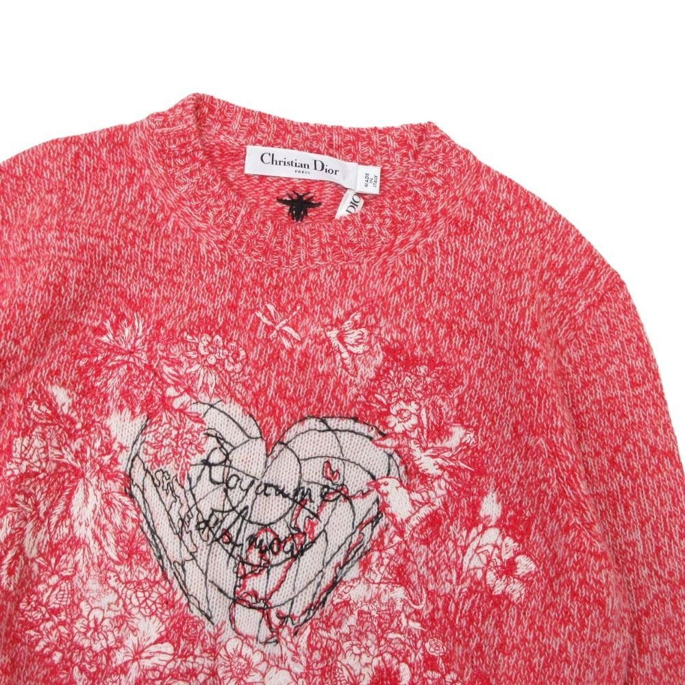 Dior hmmdio le Amour hmmjiknit Heart Embroidery Sweater To 38 Red LadySecond — view 3
