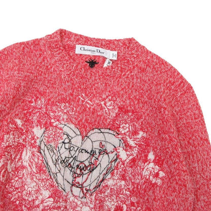 Dior hmmdio le Amour hmmjiknit Heart Embroidery Sweater To 38 Red LadySecond — view 3