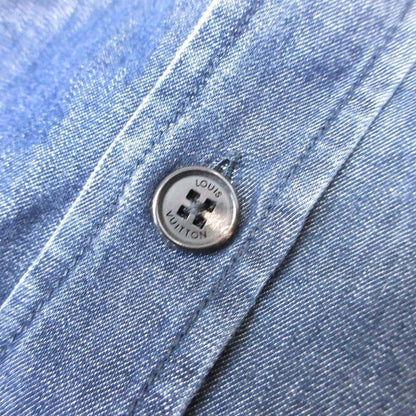 Louis Vuitton Logo Taleplate Denim Top To L Indigo Blue Second — view 6