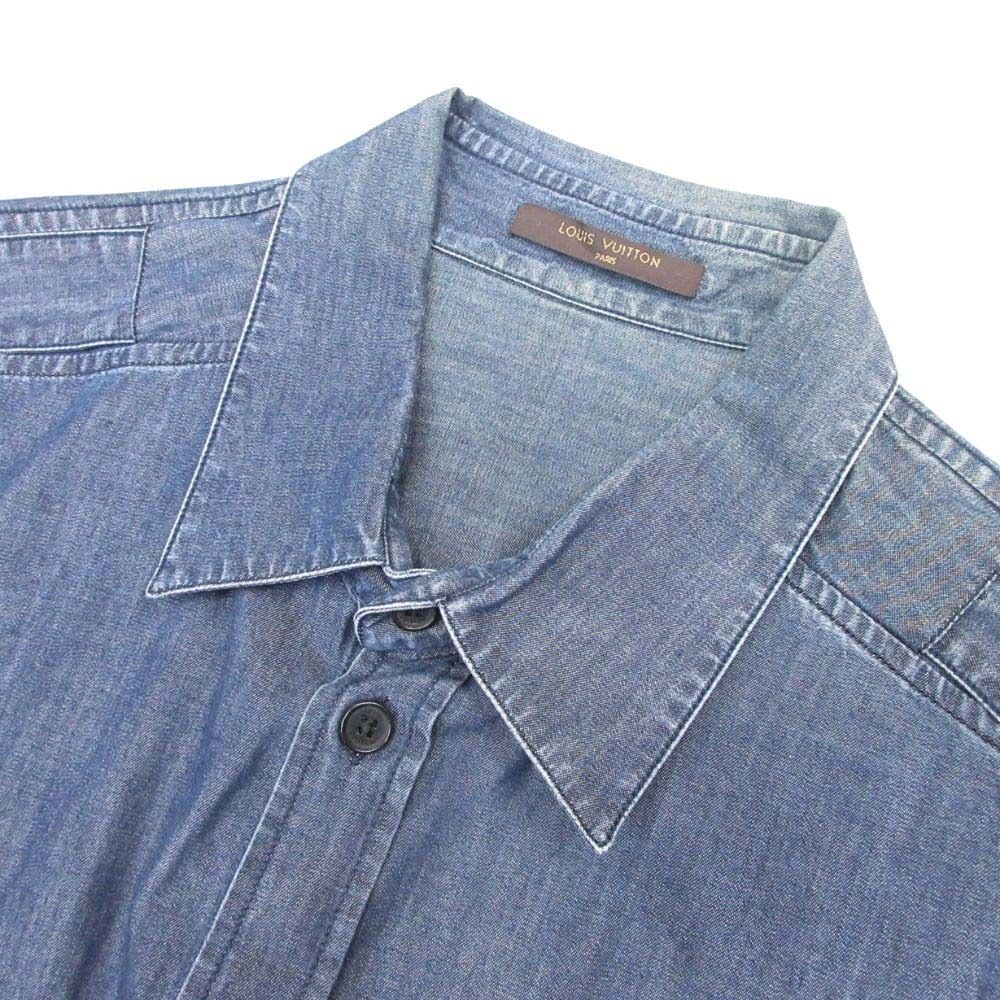 Louis Vuitton Logo Taleplate Denim Top To L Indigo Blue Second — view 3