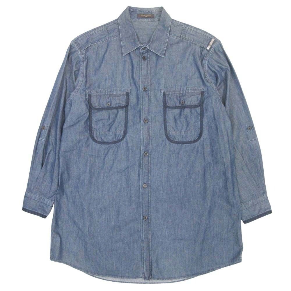 Louis Vuitton Logo Taleplate Denim Top To L Indigo Blue Second