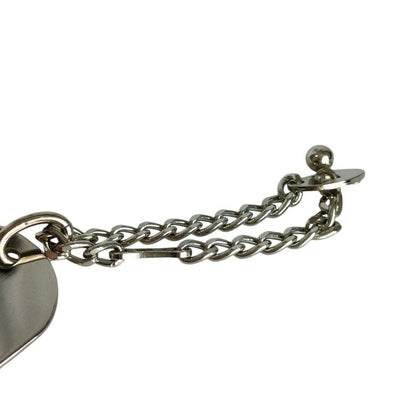 Chanel Logo Plate Dog Tag Key Holder Silver — view 5