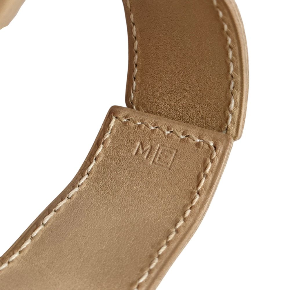 Hermes Artemis Leather Bracelet Bangle Beige — view 7
