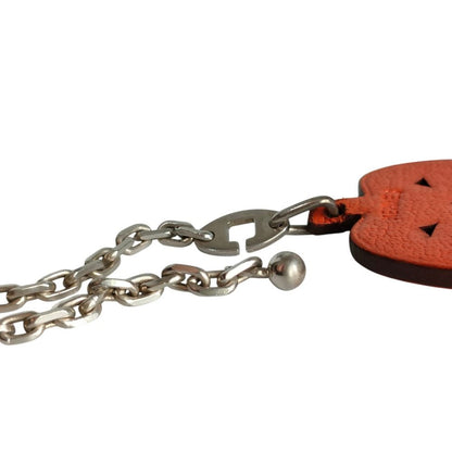 Hermes Leather Pumpkin Charm Orange Keychain — view 5