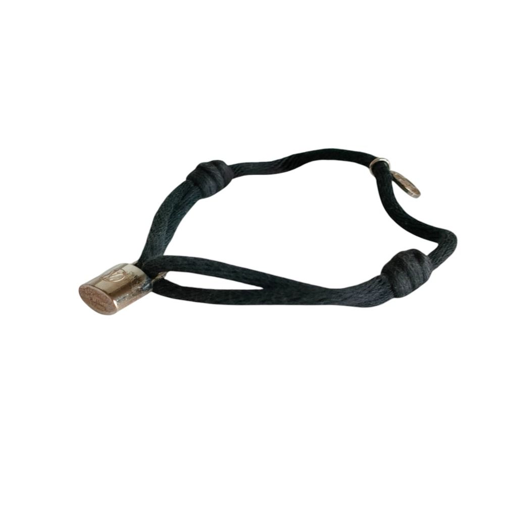 Louis Vuitton Cadena Charm Lockit Cord Bracelet 925 Navy Silver — view 3