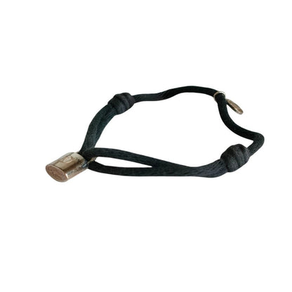 Louis Vuitton Cadena Charm Lockit Cord Bracelet 925 Navy Silver — view 3