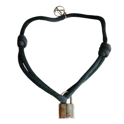 Louis Vuitton Cadena Charm Lockit Cord Bracelet 925 Navy Silver — view 2