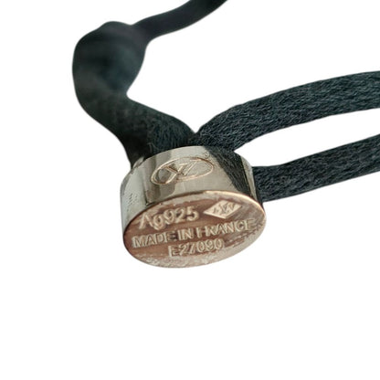 Louis Vuitton Cadena Charm Lockit Cord Bracelet 925 Navy Silver — view 6