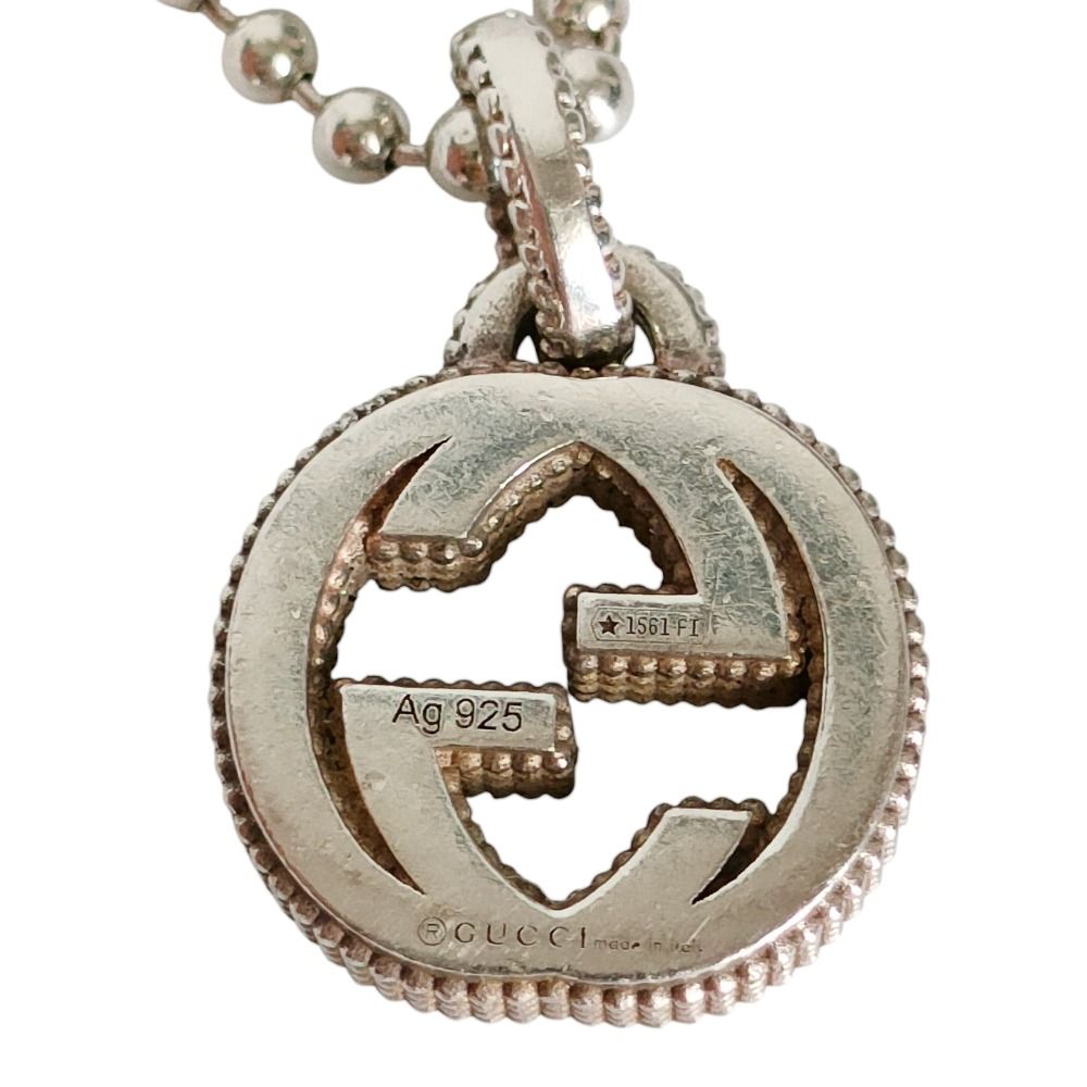 Gucci Interlocking Ball Chain Necklace Silver — view 3
