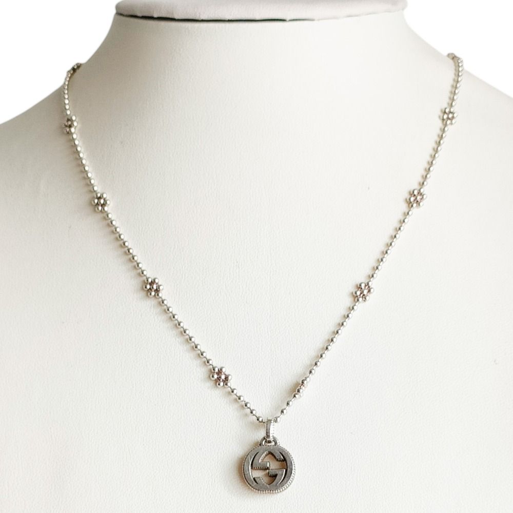 Gucci Interlocking Ball Chain Necklace Silver — view 7