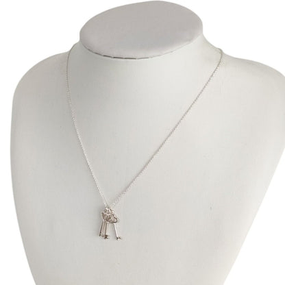 Tiffany & Co Triple Sleek Chain Pendant Necklace Silver — view 9