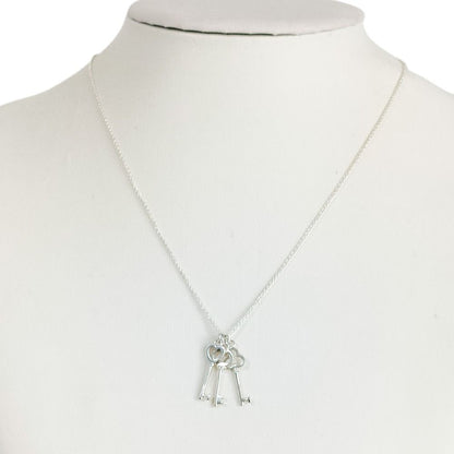 Tiffany & Co Triple Sleek Chain Pendant Necklace Silver — view 8