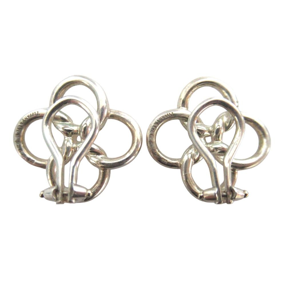 Tiffany & Co Elsa Peretti Quadro Folio Clover Clip Earrings 925 Sterling Silver — view 2