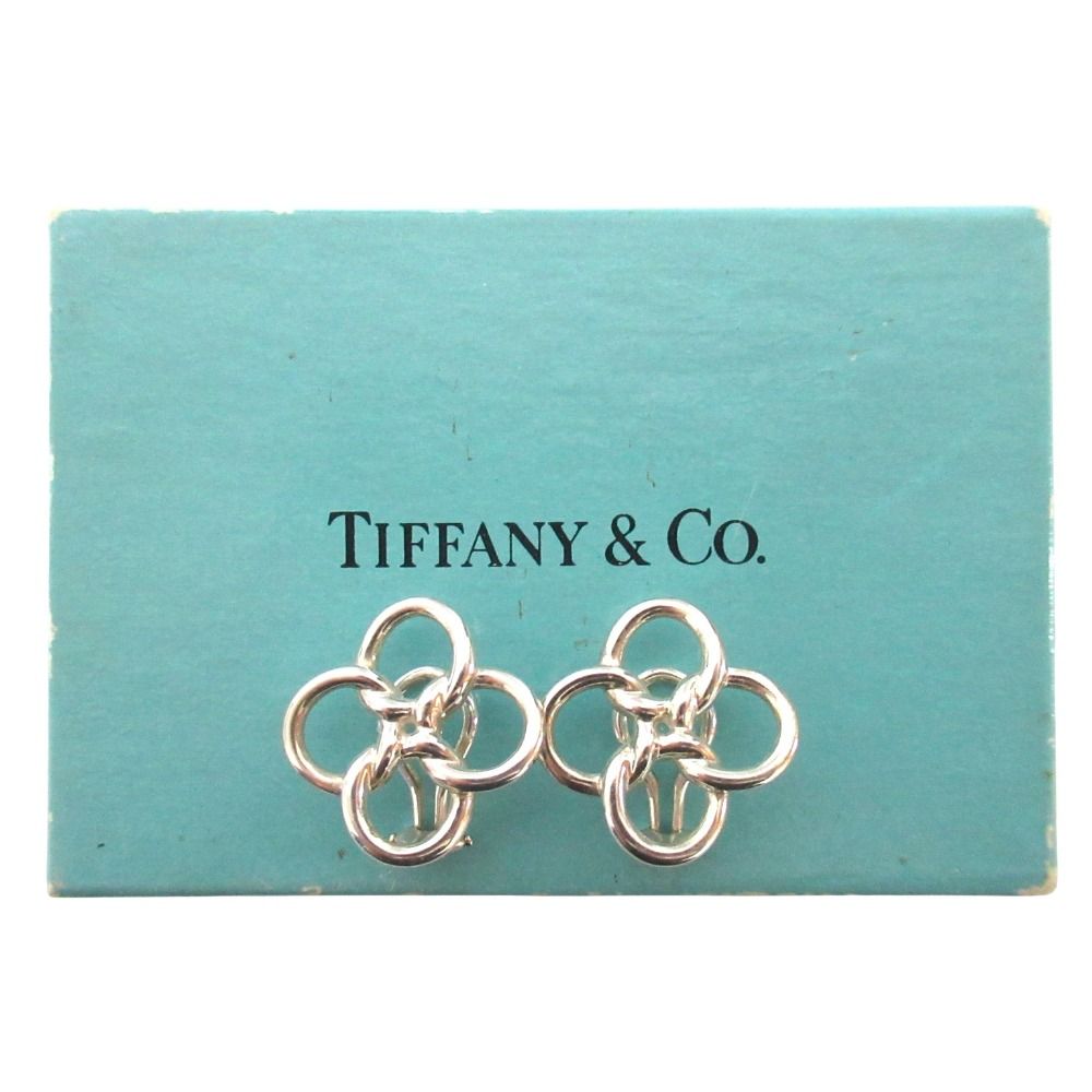Tiffany & Co Elsa Peretti Quadro Folio Clover Clip Earrings 925 Sterling Silver — view 5