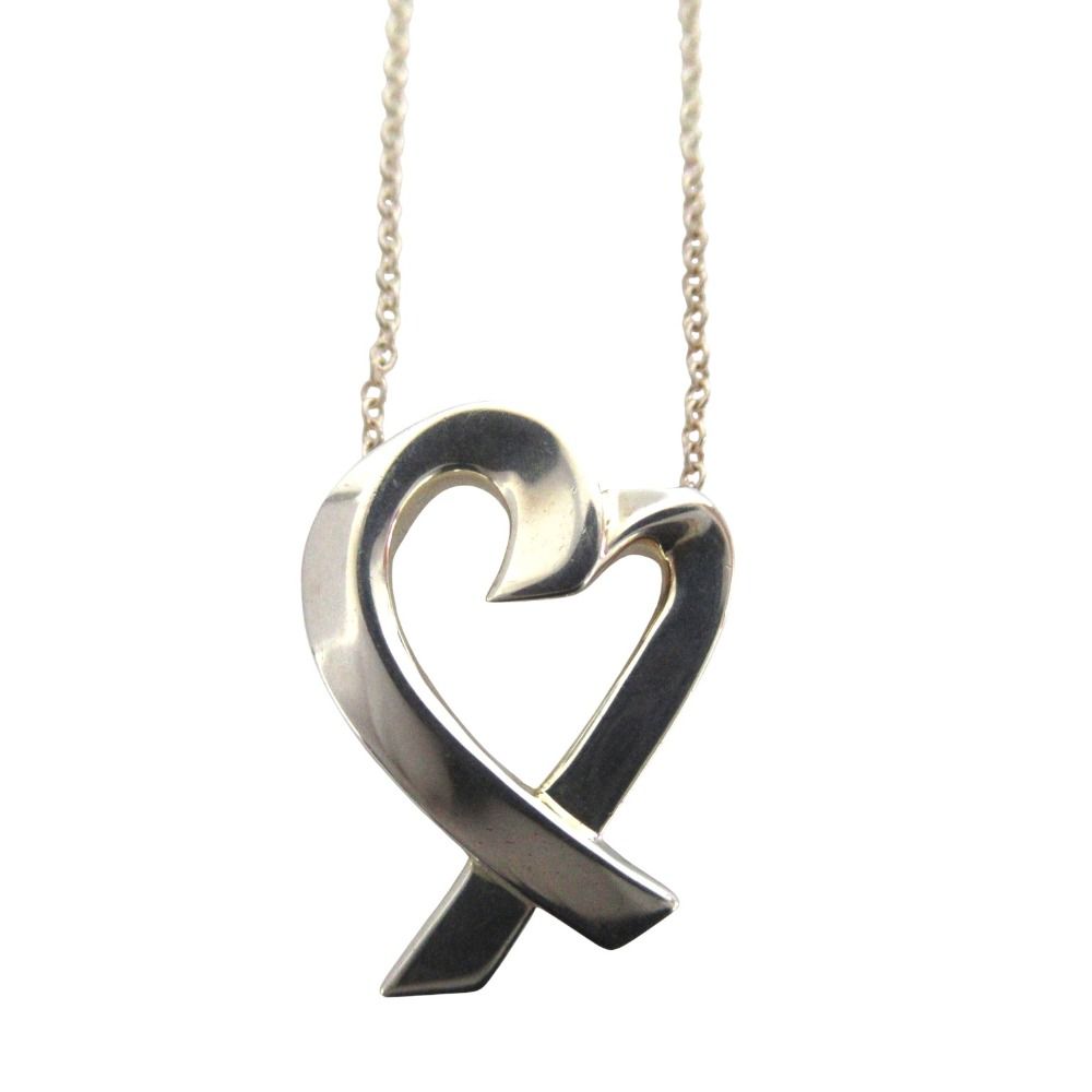 Tiffany & Co Paloma Picasso Loving Heart Necklace Pendant 925 Sterling Silver
