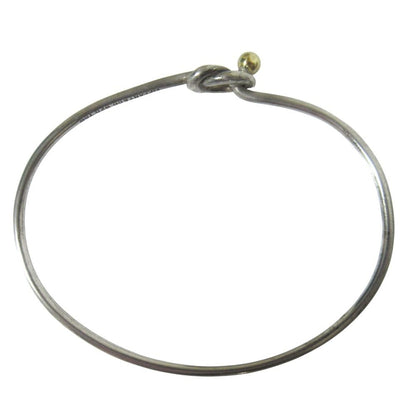 Tiffany & Co Vintage Love Knot Bangle Bracelet 925 750 Combination Silver Gold — view 2