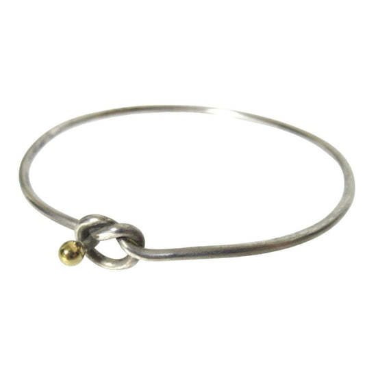 Tiffany & Co Vintage Love Knot Bangle Bracelet 925 750 Combination Silver Gold