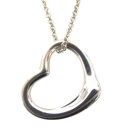 Tiffany & Co Elsa Peretti Open Heart Necklace Pendant 925 Sterling Silver — view 2