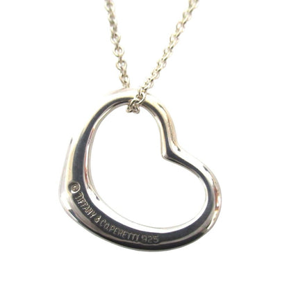 Tiffany & Co Elsa Peretti Open Heart Necklace Pendant 925 Sterling Silver
