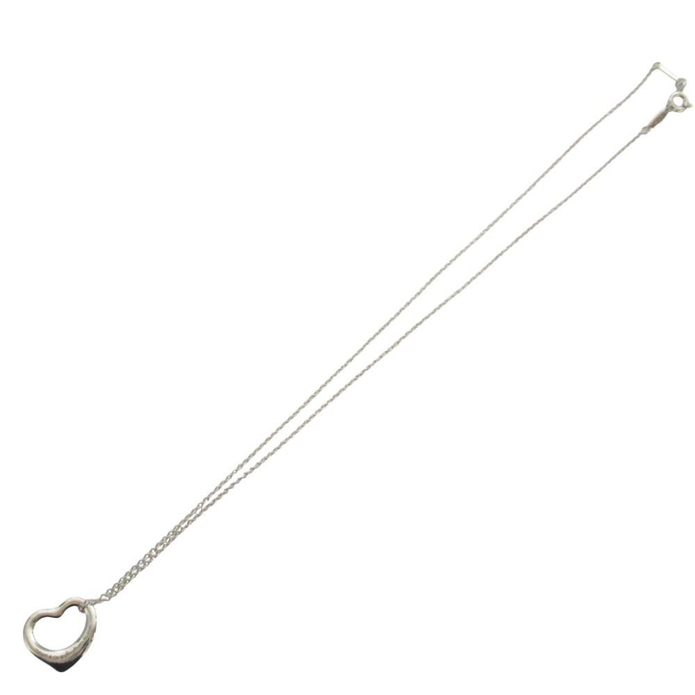 Tiffany & Co Elsa Peretti Open Heart Necklace Pendant 925 Sterling Silver — view 4