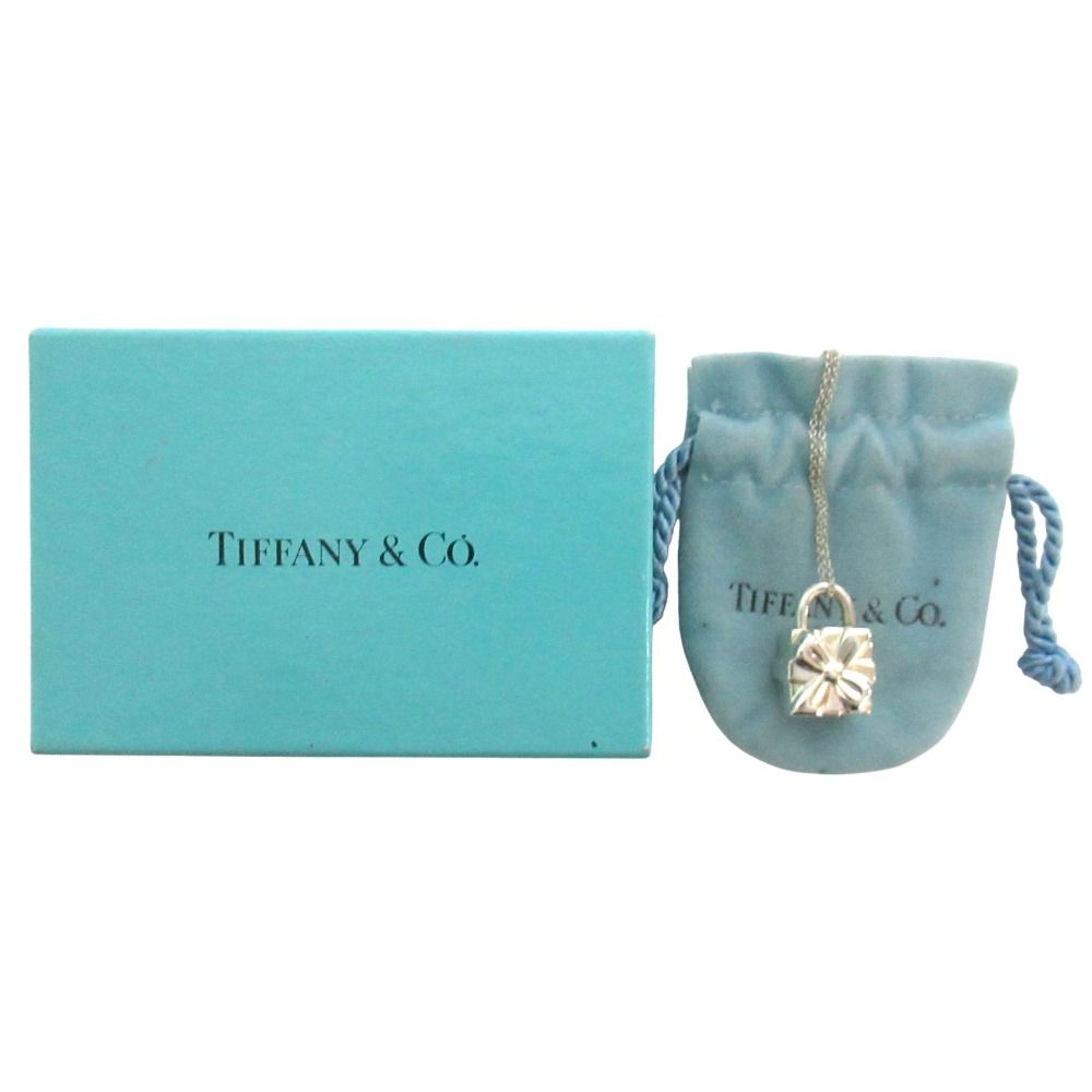 Tiffany & Co Present Box Motif Necklace Pendant 925 Sterling Silver — view 8