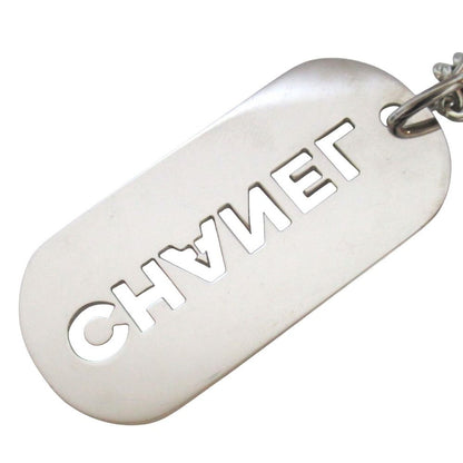 Chanel Dog Tag Logo Key Holder Bag Charm Silver — view 3