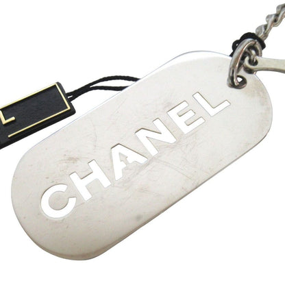 Chanel Dog Tag Logo Key Holder Bag Charm Silver — view 2