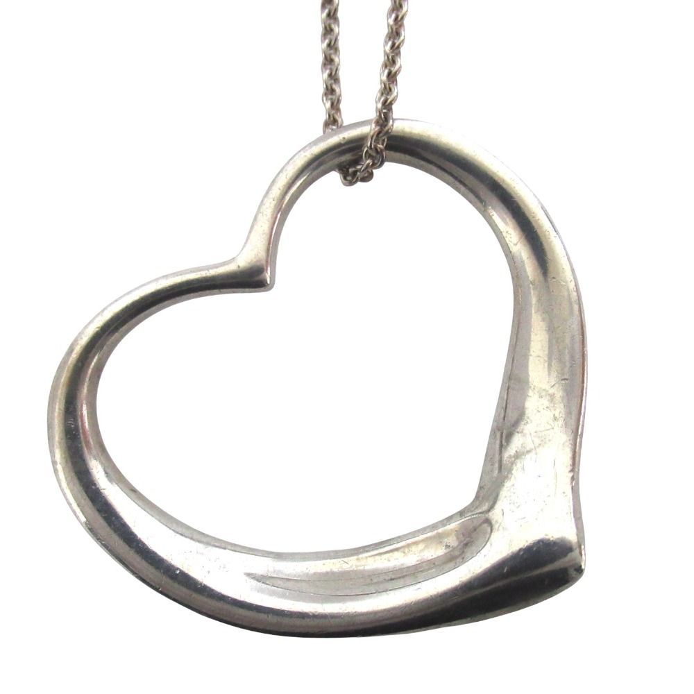 Tiffany & Co Vintage Elsa Peretti Open Heart Large Long Necklace 925 Sterling