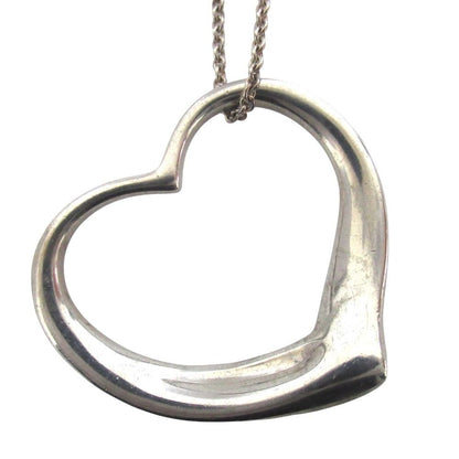 Tiffany & Co Vintage Elsa Peretti Open Heart Large Long Necklace 925 Sterling