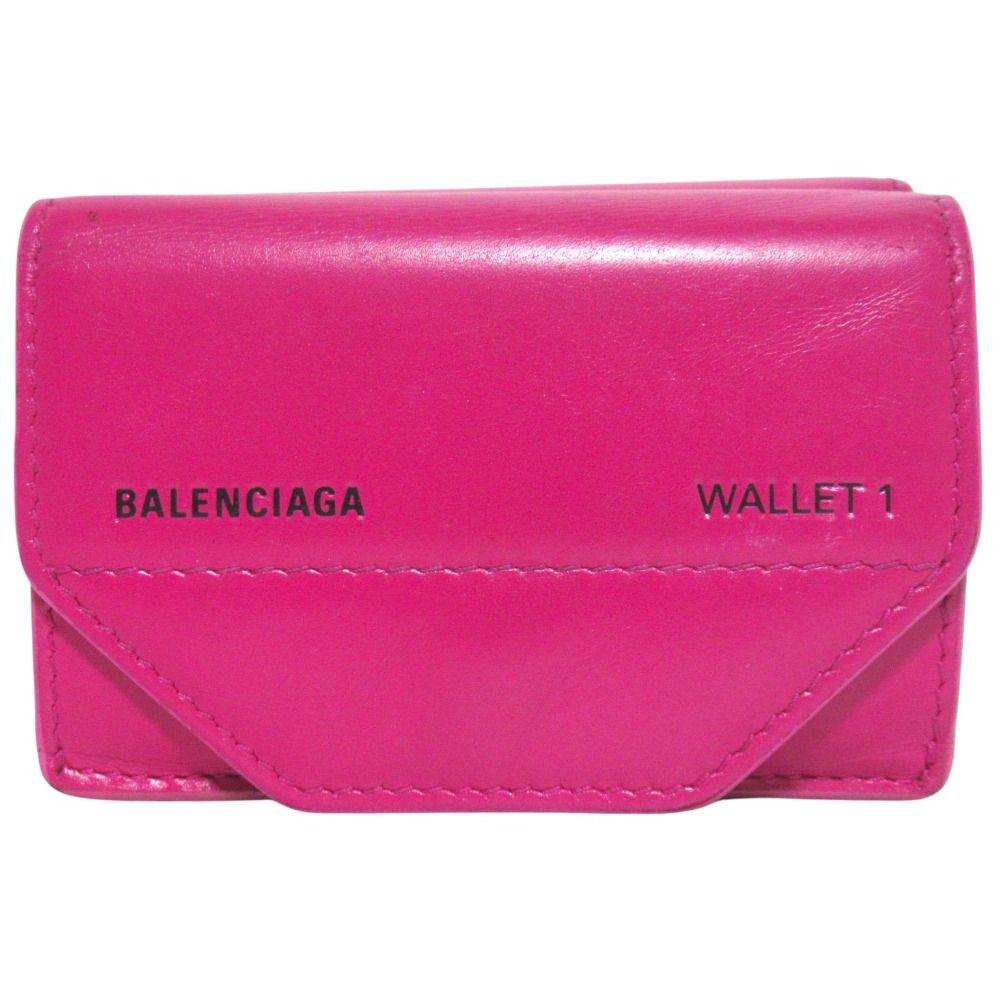 Balenciaga Etui Mini Wallet 1 Compact Trifold Pink