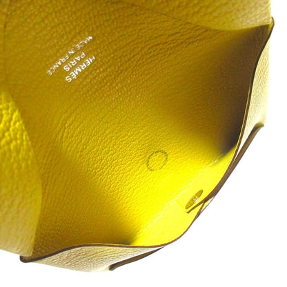 Hermes Chevre Calvi Card Case Johnunapur Yellow — view 6