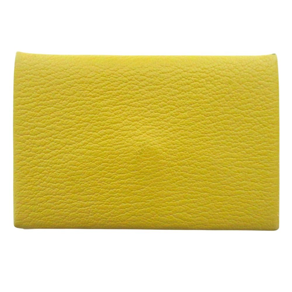 Hermes Chevre Calvi Card Case Johnunapur Yellow