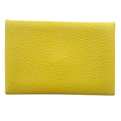 Hermes Chevre Calvi Card Case Johnunapur Yellow — view 2